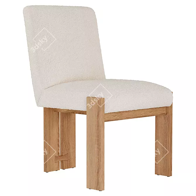 Sleek Roxy Dining Chair: Corona Ready 3D model image 2