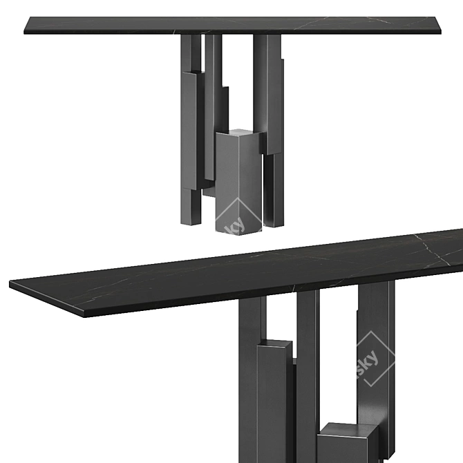 Modern Console Table, 1600mm Length 3D model image 1