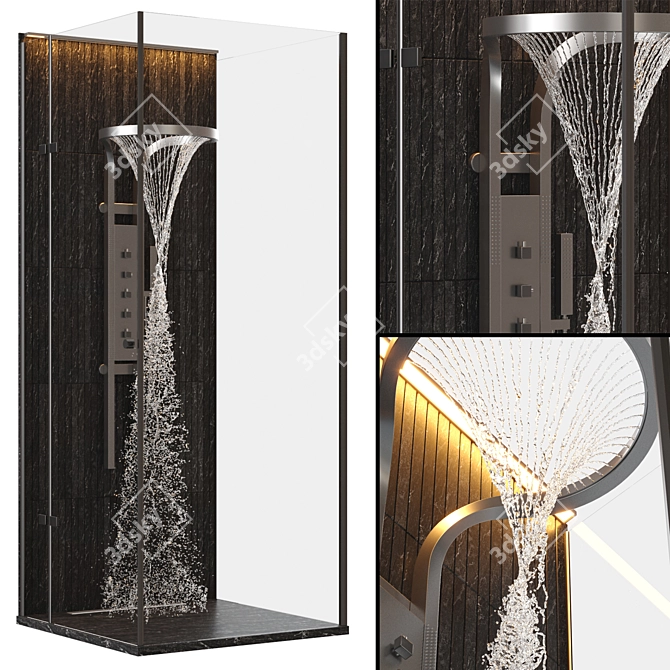 RefreshX Sprinkler Massage Shower Set 3D model image 1