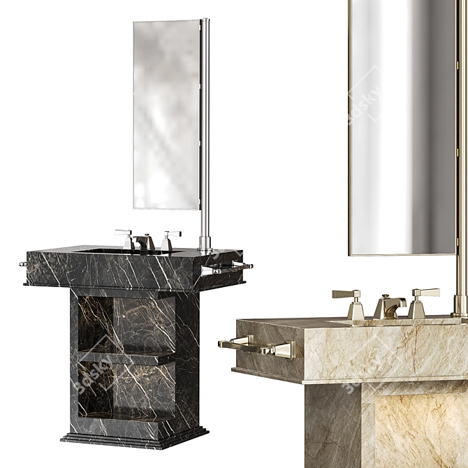 My Love Ceramic Marble Vanity 3D model image 1