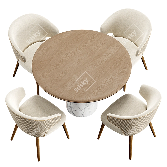 Konyshev Chair and Table Set 3D model image 5