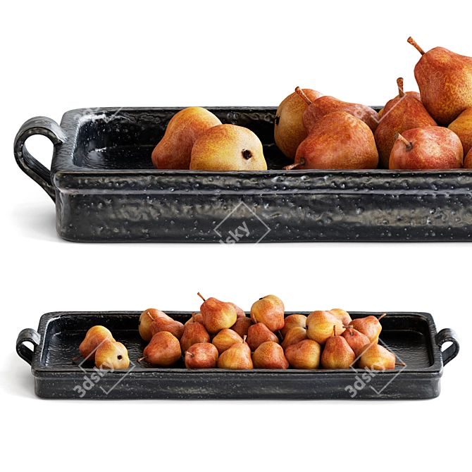 Pear Tray Coronа Render Compatible 3D model image 1