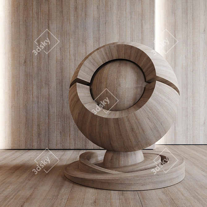 Seamless Gray Oak Wood Texture 3D model image 2