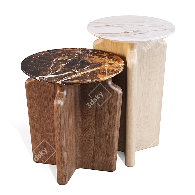 Podi Side Tables Ensemble 3D model image 1