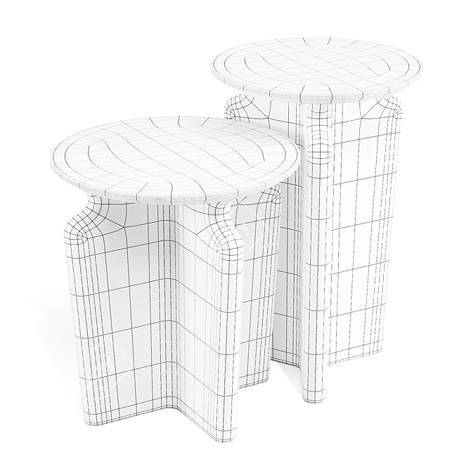 Podi Side Tables Ensemble 3D model image 7