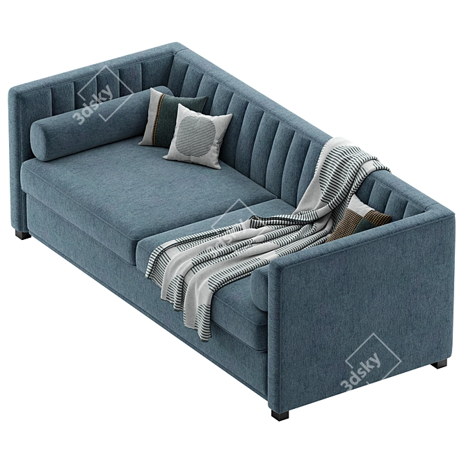 Striped Pull-Out Sofa Bed 3D model image 2