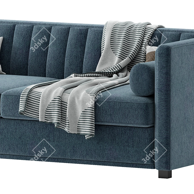 Striped Pull-Out Sofa Bed 3D model image 3