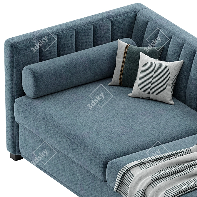 Striped Pull-Out Sofa Bed 3D model image 4