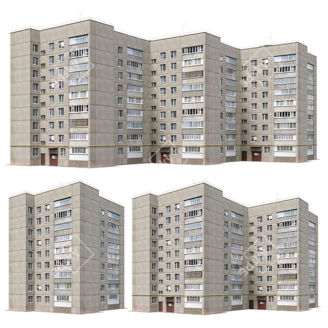 Panel Residential House Model 3D model image 1