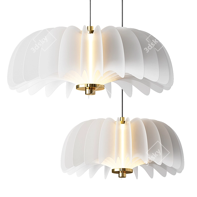 Graceful Ballet Pendant Lamp 3D model image 2