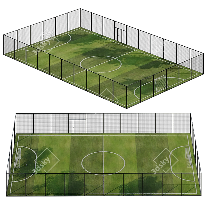 Corona-Ready Mini Soccer Field 3D model image 1