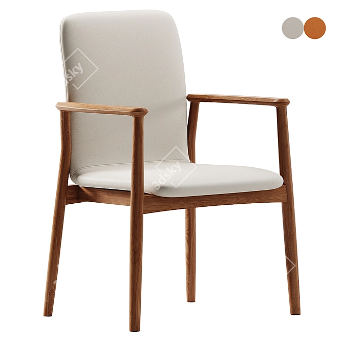 Modern Faux Leather Dining Chair 3D model image 1