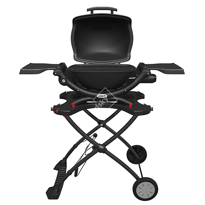 Portable Weber Q 1200 Grill 3D model image 4