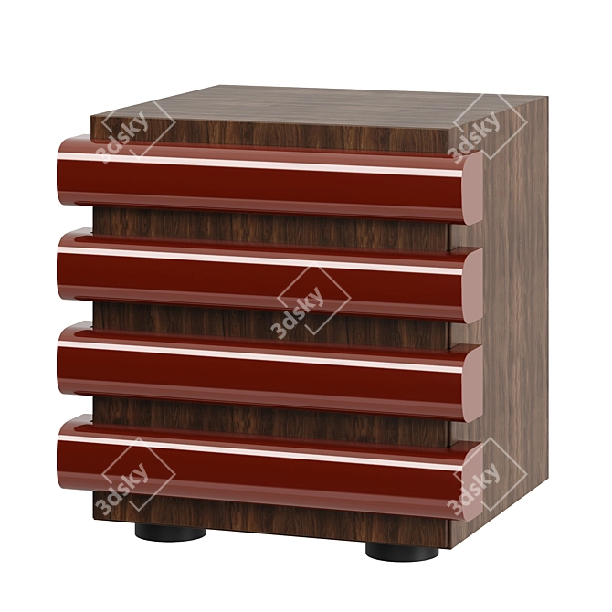 Modern Bedside Table Storet with Drawers 3D model image 1