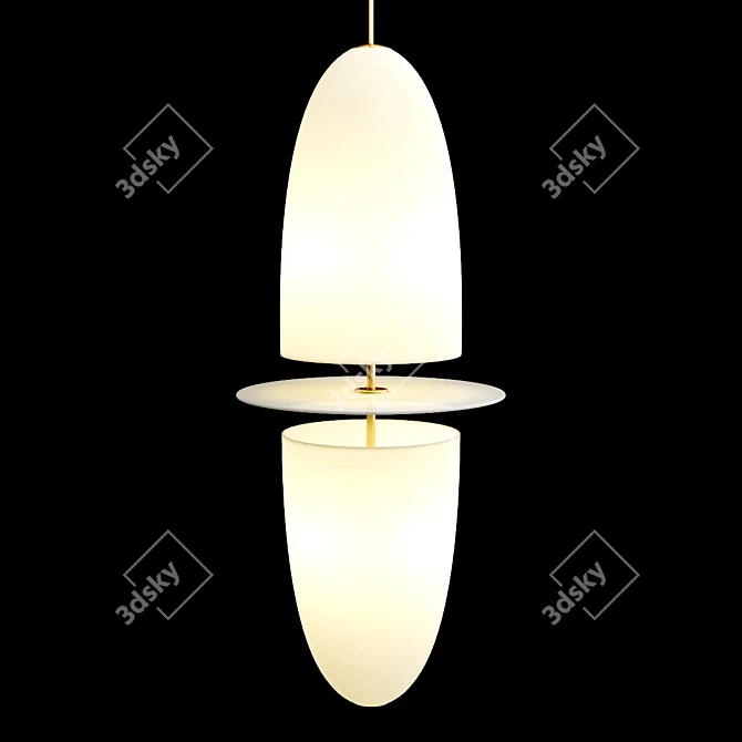 Modern Double Pendant Light Art 3D model image 2