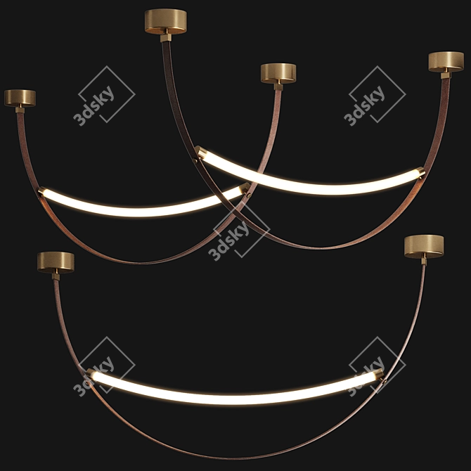 Modern Leather Pendant Light 3D model image 6