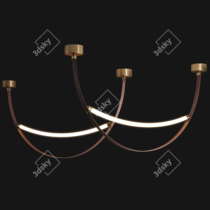 Modern Leather Pendant Light 3D model image 7