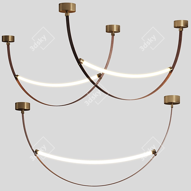 Modern Leather Pendant Light 3D model image 10