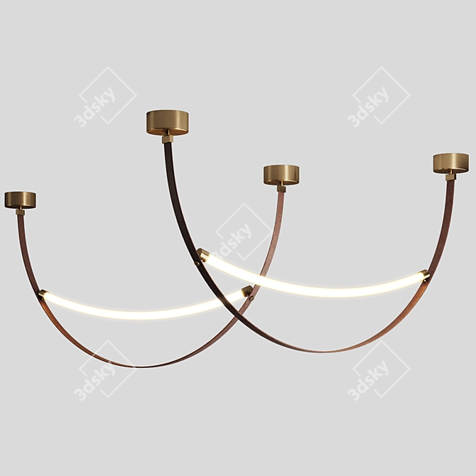 Modern Leather Pendant Light 3D model image 11