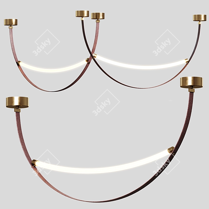 Modern Leather Pendant Light 3D model image 5