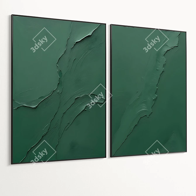 Plaster Double Frame with HQ Textures 3D model image 6