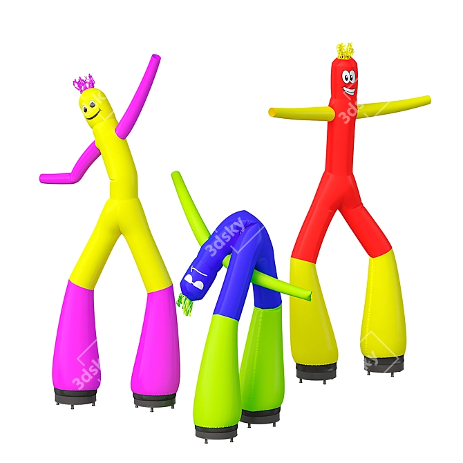 Colorful Aeromen Figures with PBR Compatibility 3D model image 2