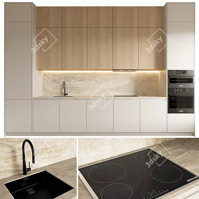 Modern Kitchen 3D Model Download 3D model image 1