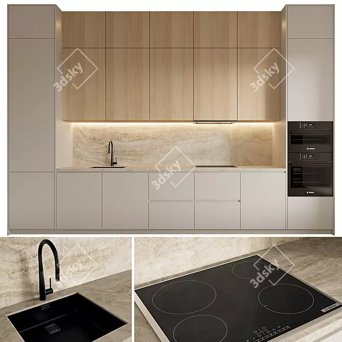 Modern Kitchen 3D Model Download 3D model image 5