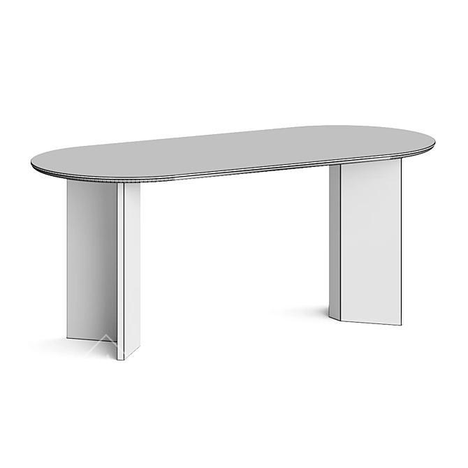 Japandi Modern Dining Table Set 3D model image 3