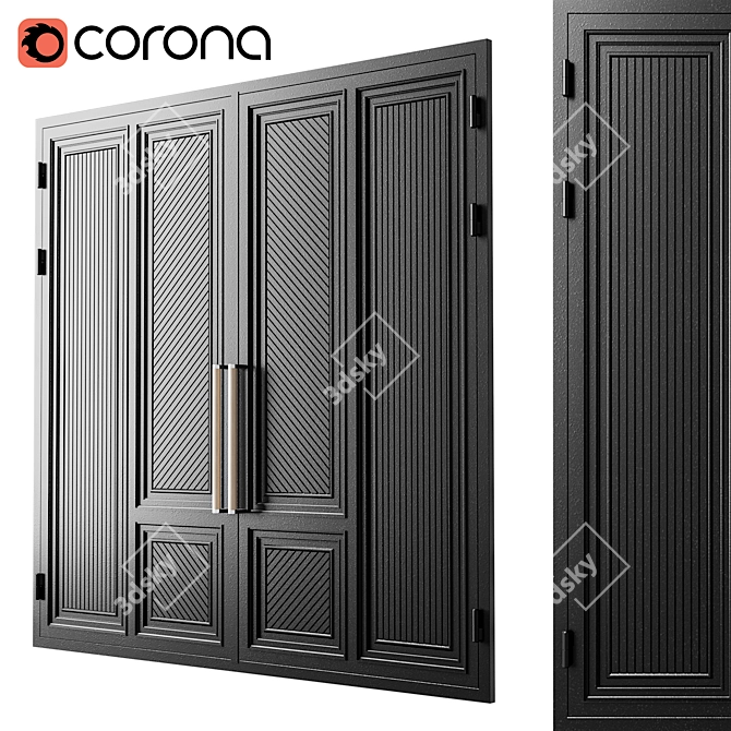 Modern Black Loft Gate 3D 3D model image 1