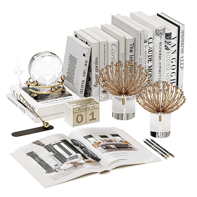 Elegant Tabletop Decor Set 3D model image 1