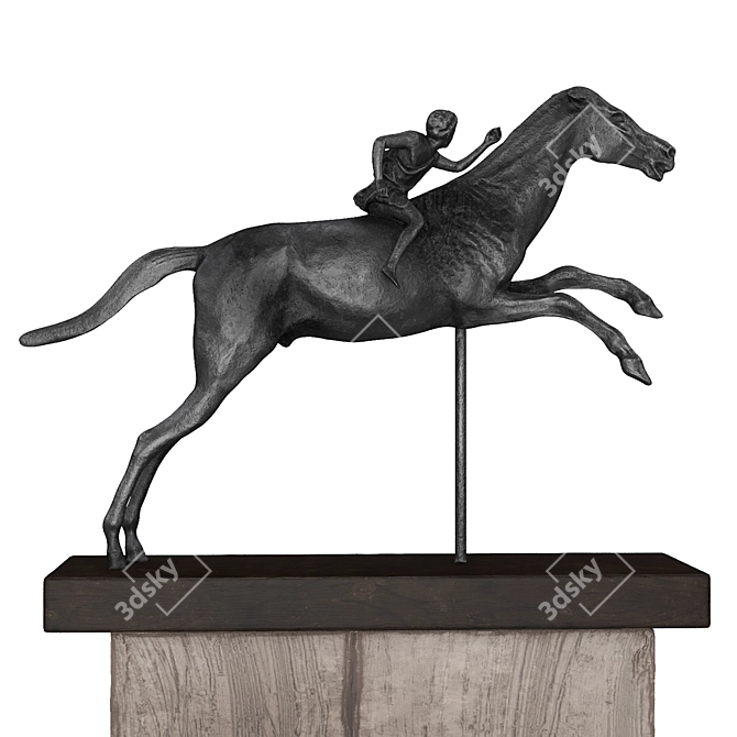 Ancient Greek Equestrian Rider Sculpture 3D model image 6