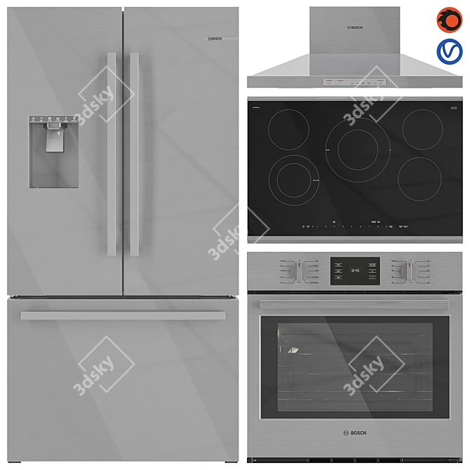 BOSCH Kitchen Appliance Collection Set 3D model image 1