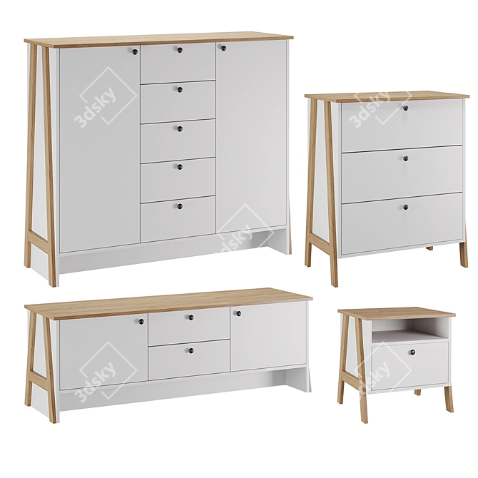 Teodora Woodville Furniture Set 3D model image 2