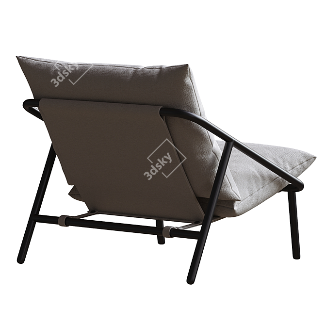 Sleek Metal Sling Armchair 3D model image 3