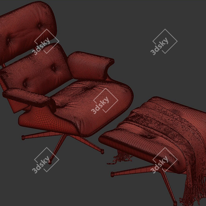 Modern Eames Lounge Chair 2015 3D model image 8