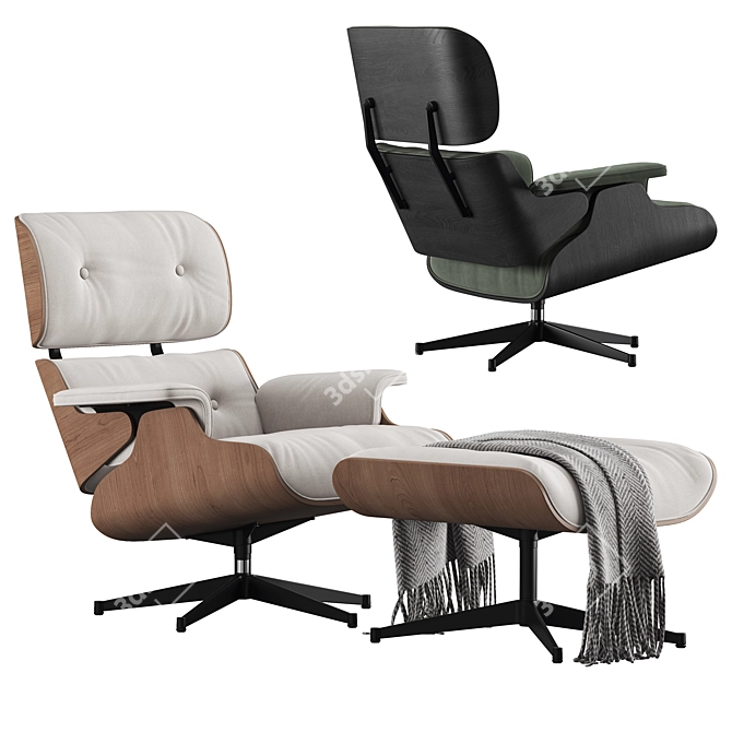 Modern Eames Lounge Chair 2015 3D model image 2