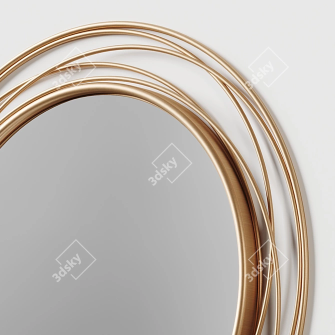 Swirl Accent Mirror: Antique Gold 3D model image 4