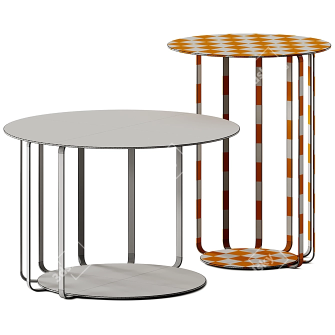 Sleek Nastro Coffee Table Set 3D model image 4