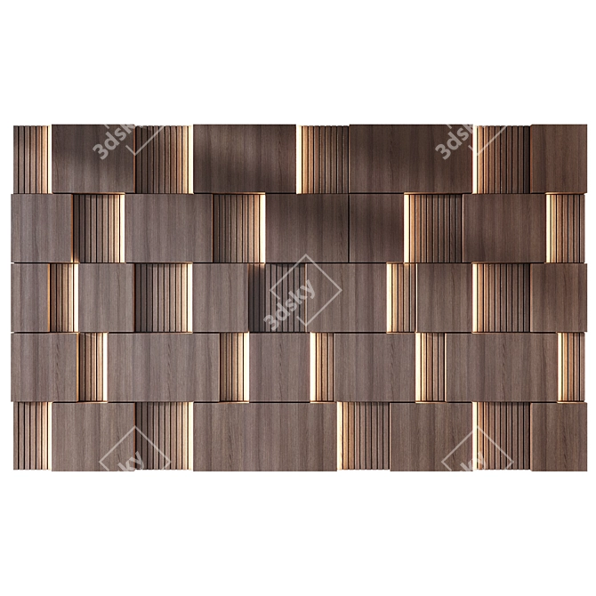 Modern Wall Panel 3D Model 3D model image 1