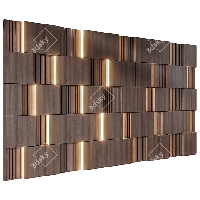 Modern Wall Panel 3D Model 3D model image 2