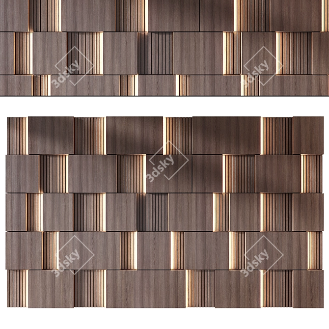 Modern Wall Panel 3D Model 3D model image 3