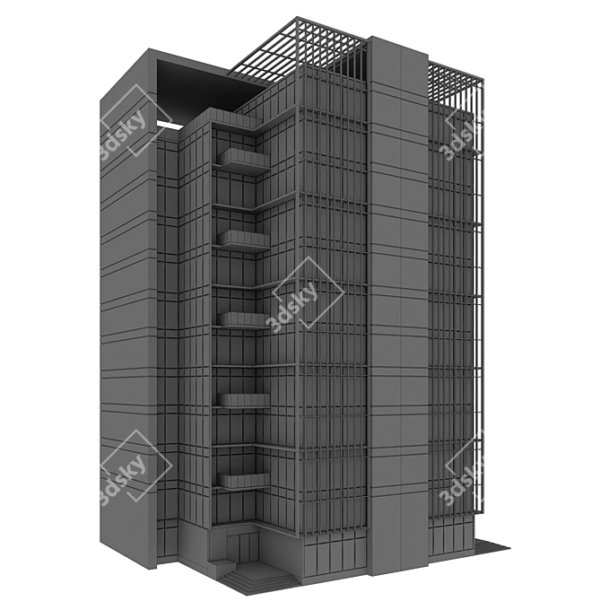 Customizable Residential Building Model 3D model image 8