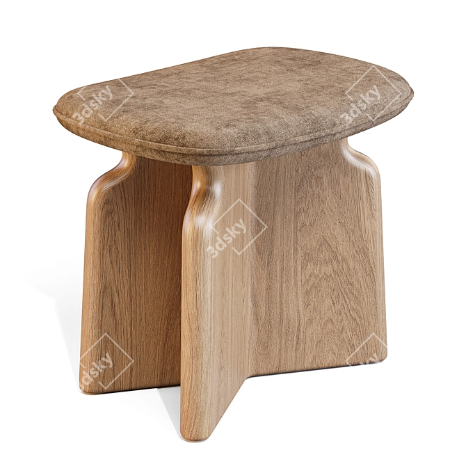 Podi Stool: Elegant Walnut Design 3D model image 1