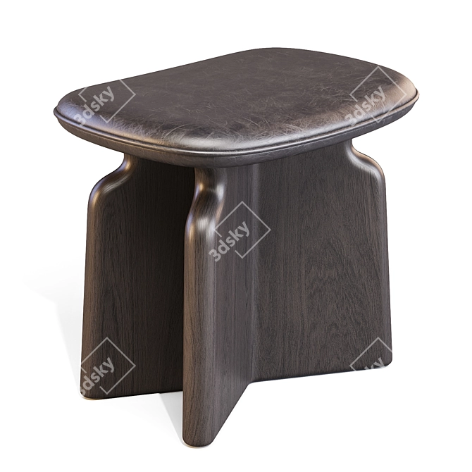 Podi Stool: Elegant Walnut Design 3D model image 3