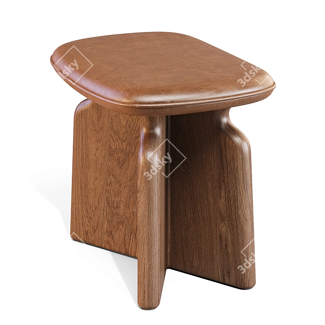 Podi Stool: Elegant Walnut Design 3D model image 4