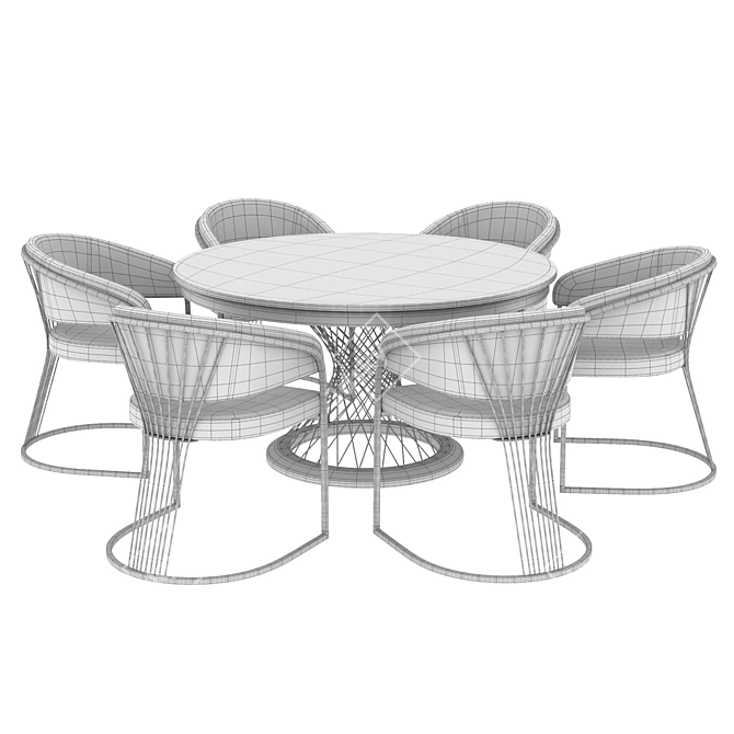 Modern Sanders Dining Set 3D model image 6