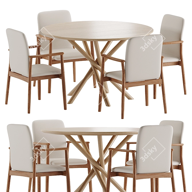 Versatile Dining Set 108 3D model image 1