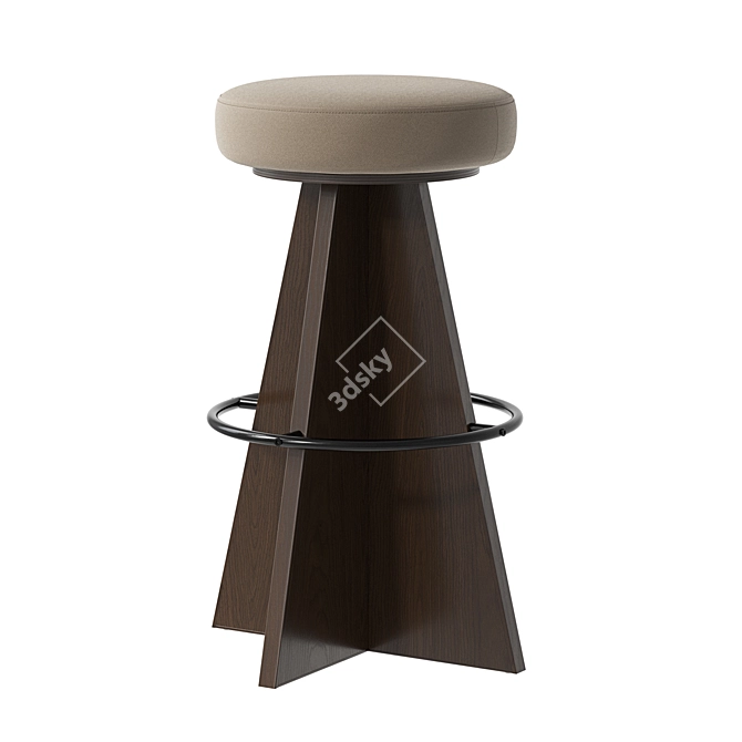 Modern Swivel Bar Stool 3D model image 1