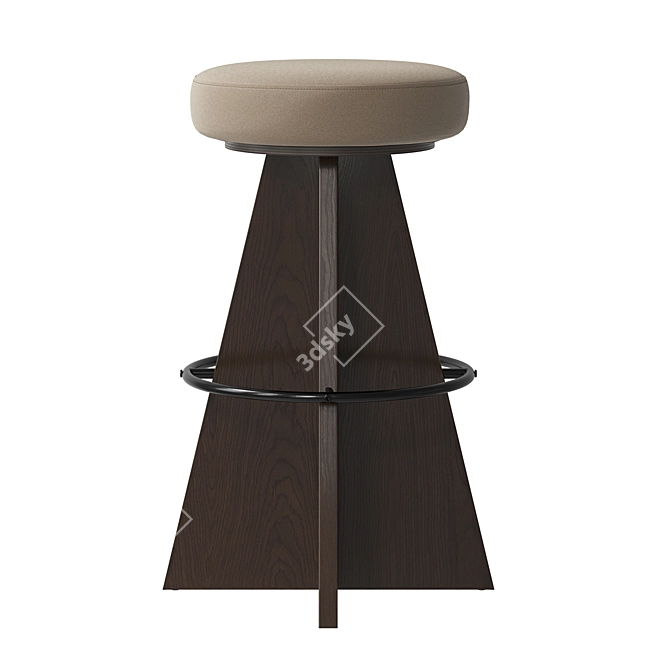 Modern Swivel Bar Stool 3D model image 2